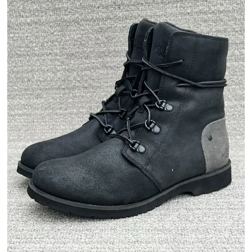 The North Face Ballard Lace II Winter Black Leather Boots Women's Size 8 US